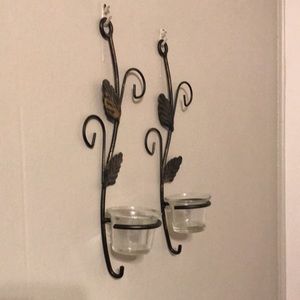Two wall candle holders